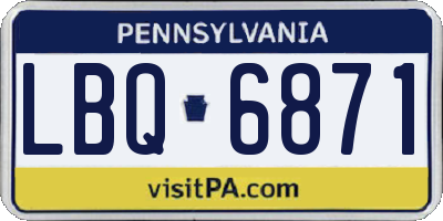 PA license plate LBQ6871