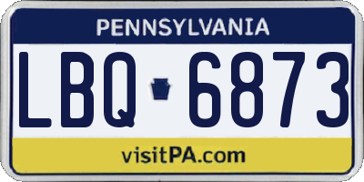 PA license plate LBQ6873
