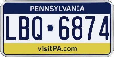PA license plate LBQ6874