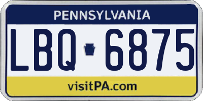 PA license plate LBQ6875