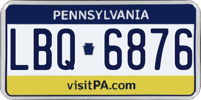 PA license plate LBQ6876