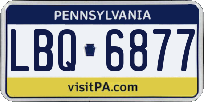 PA license plate LBQ6877