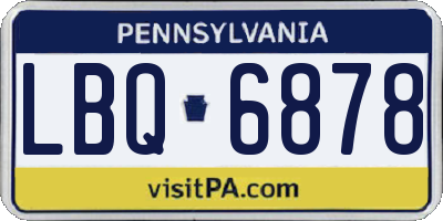 PA license plate LBQ6878