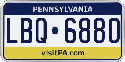 PA license plate LBQ6880