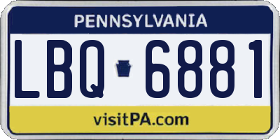 PA license plate LBQ6881