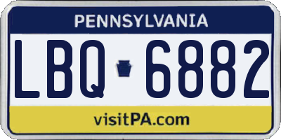 PA license plate LBQ6882