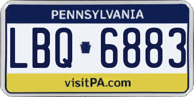 PA license plate LBQ6883