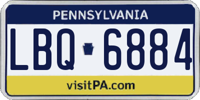 PA license plate LBQ6884