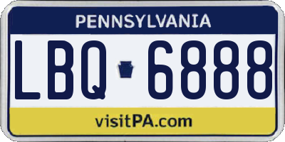PA license plate LBQ6888