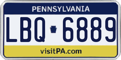 PA license plate LBQ6889