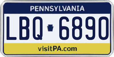 PA license plate LBQ6890