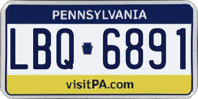 PA license plate LBQ6891