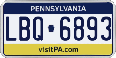 PA license plate LBQ6893