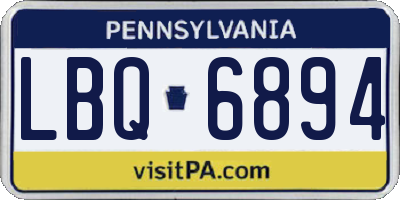 PA license plate LBQ6894