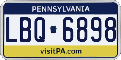 PA license plate LBQ6898