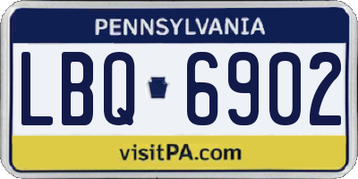 PA license plate LBQ6902