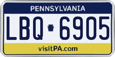 PA license plate LBQ6905