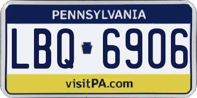 PA license plate LBQ6906