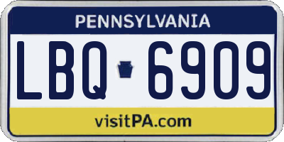 PA license plate LBQ6909