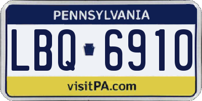PA license plate LBQ6910