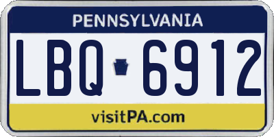 PA license plate LBQ6912