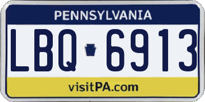PA license plate LBQ6913