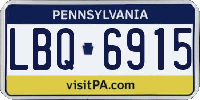 PA license plate LBQ6915