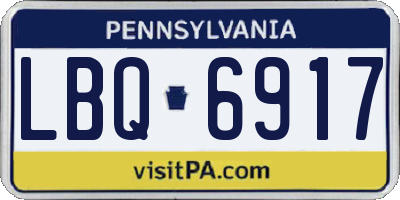 PA license plate LBQ6917