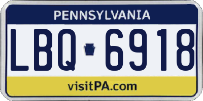 PA license plate LBQ6918