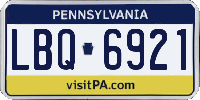 PA license plate LBQ6921