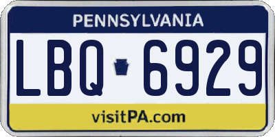 PA license plate LBQ6929