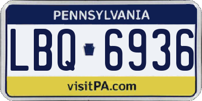 PA license plate LBQ6936