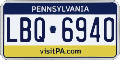 PA license plate LBQ6940