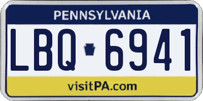 PA license plate LBQ6941