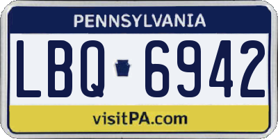 PA license plate LBQ6942