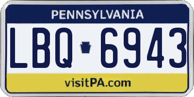PA license plate LBQ6943