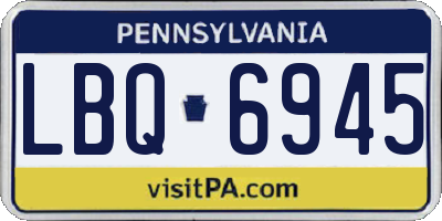 PA license plate LBQ6945