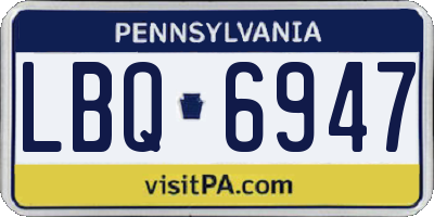 PA license plate LBQ6947
