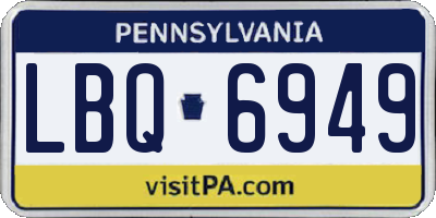 PA license plate LBQ6949