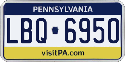 PA license plate LBQ6950