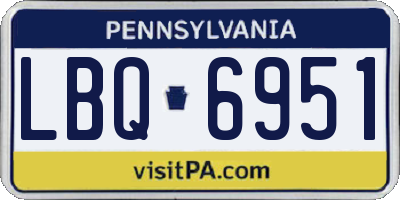 PA license plate LBQ6951