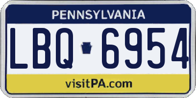 PA license plate LBQ6954