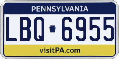 PA license plate LBQ6955