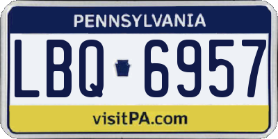 PA license plate LBQ6957