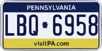 PA license plate LBQ6958
