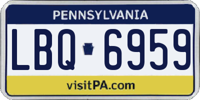 PA license plate LBQ6959