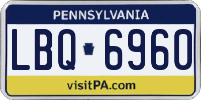 PA license plate LBQ6960