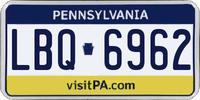 PA license plate LBQ6962