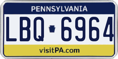 PA license plate LBQ6964