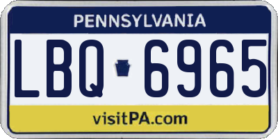PA license plate LBQ6965